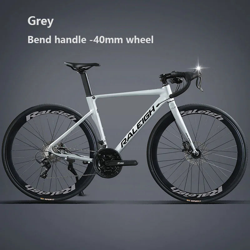 Aluminum Alloy Gravel Bike Road Bicycle.700C Racing Road Bike,40/60mm 16/18/24/27 Speed,Road Cycling Bicycle for Student Adult GlowCart