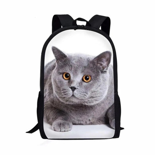Trendy Popular Cat Notebook Backpacks pupil School Bags 3D GlowCart