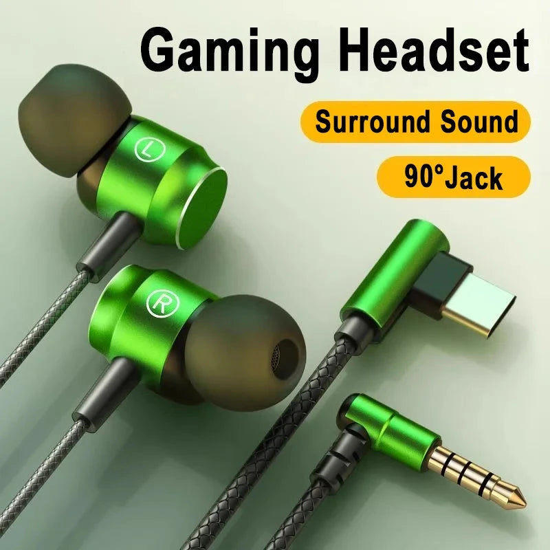 For Galaxy 90° Jack Wired Gaming Headset HiFi Surround Sound GlowCart