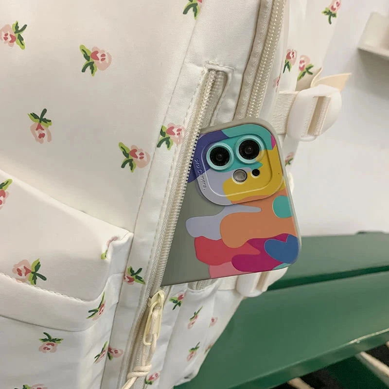 Cute Backpack Girls Fashion School Bag Large Capacity Student School Bag Portable Travel Storage Bag for Kids Beach Bag GlowCart