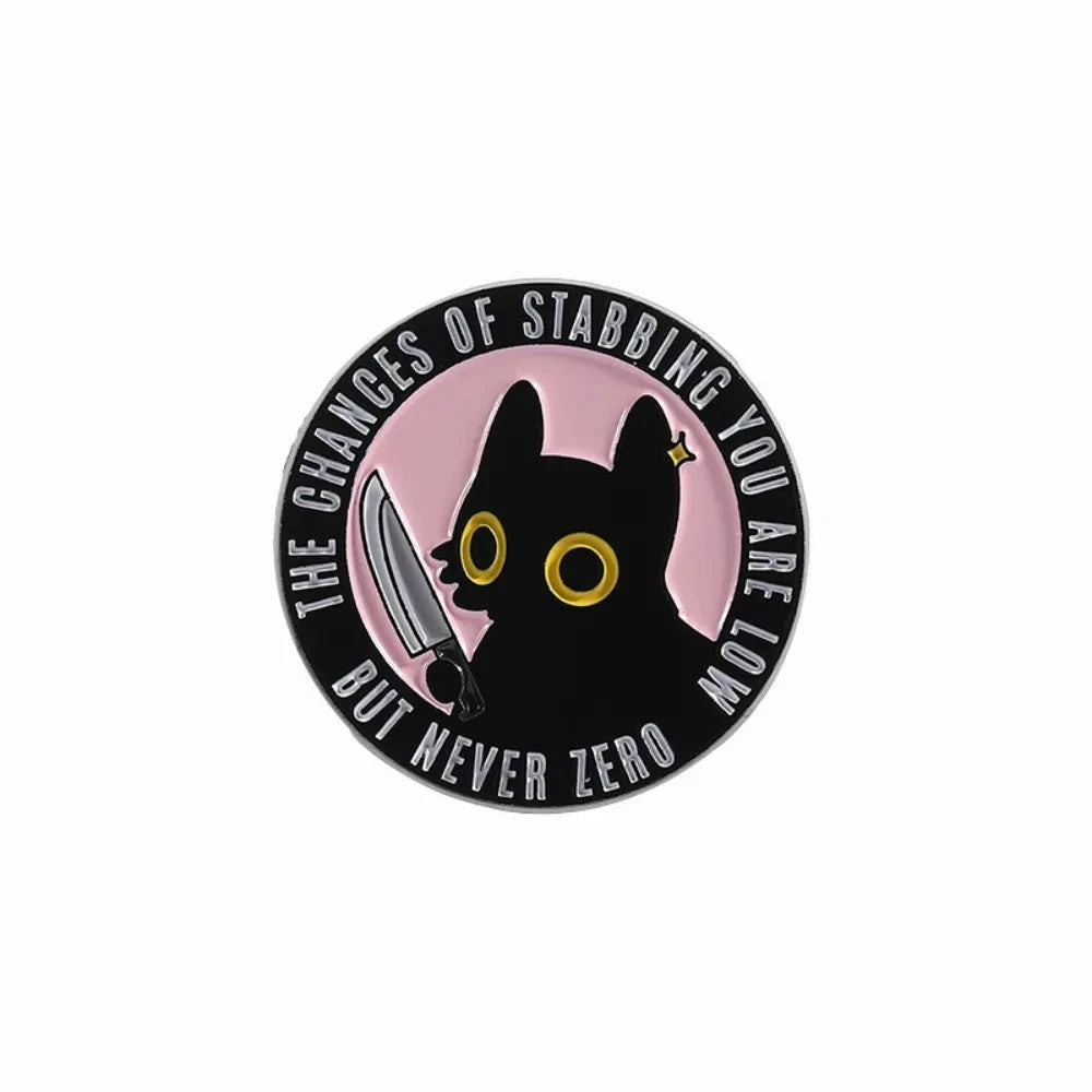 Ew,People Funny Black Cat Enamel Pin Brooches For Women GlowCart