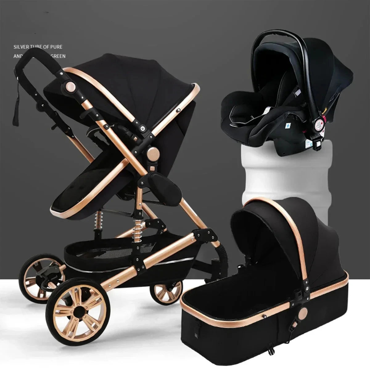 baby stroller 3in1 Luxury High Landscape baby pram portable baby pushchair multifunctional Newborn Carriage double faced GlowCart