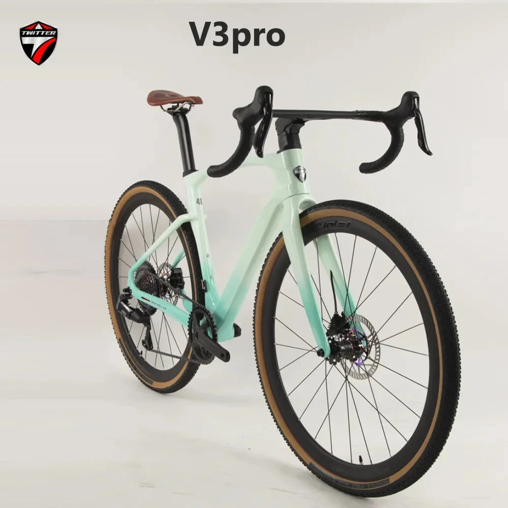 2025TWITTER GRAVEL V3 GEX-13Speed Electronically Shifting T900 Carbon Fiber Road Bike Hydraulic Disc Brakes велосипеды bicicleta GlowCart
