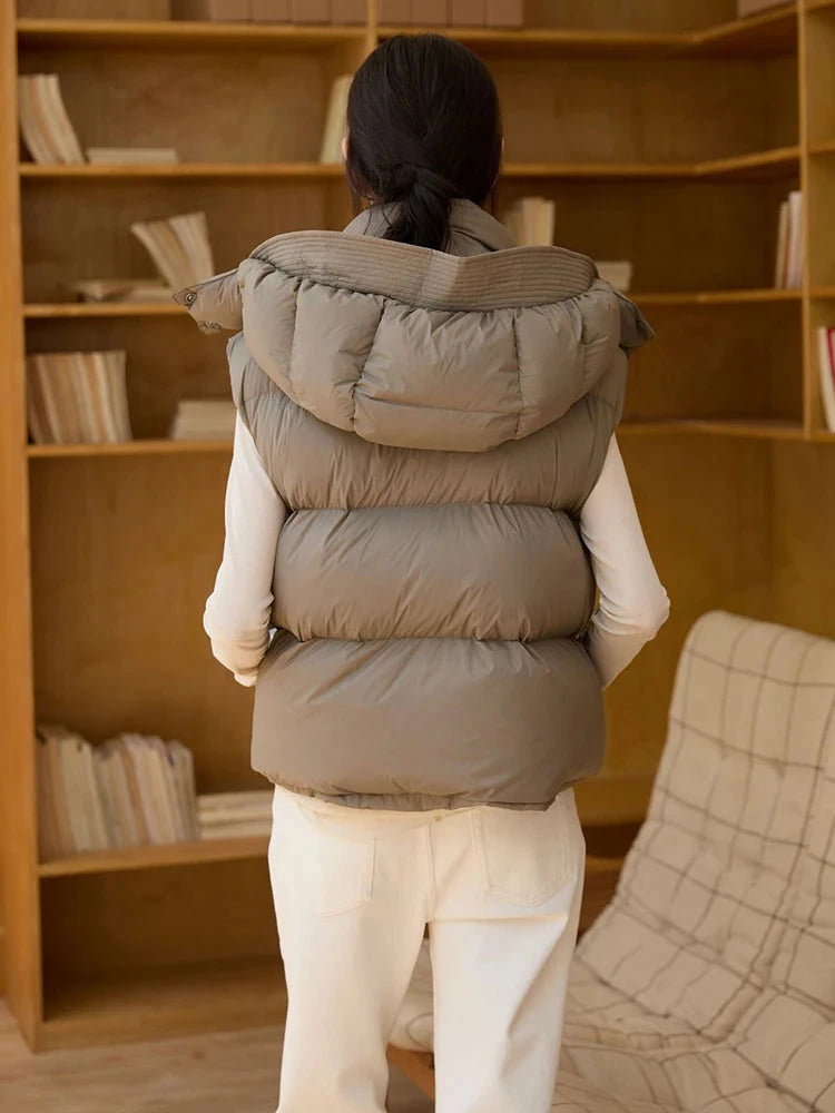 Women's Hooded Down Vest 2025 Fall/Winter Collection GlowCart