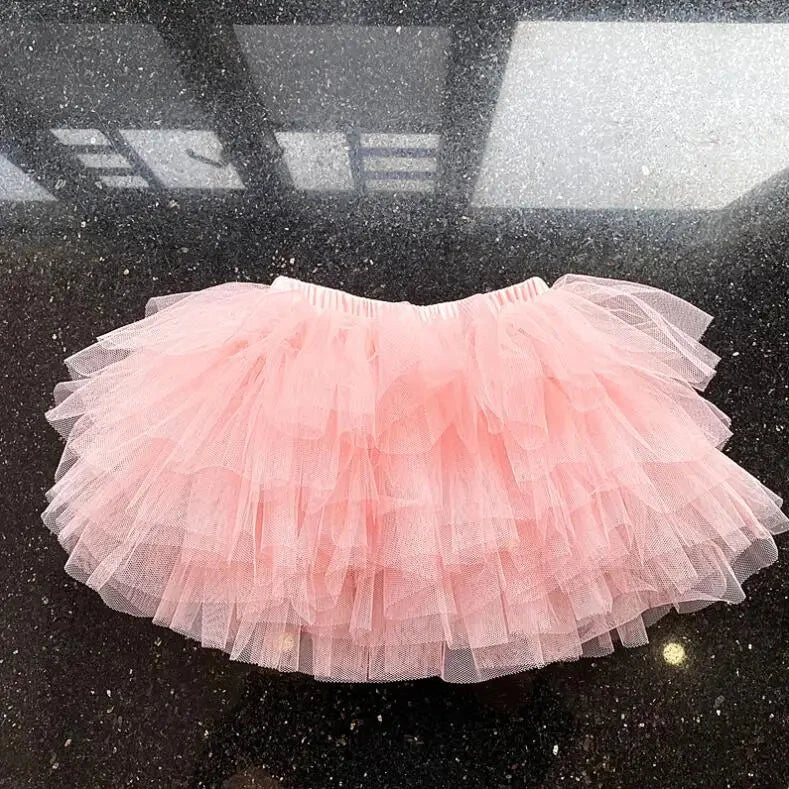 Little Girls Tutu Skirts Black Fluffy Toddler Tulle Princess Ball Gown Pettiskirt Ballet Dance Kids Party/birthday Skirt 1-7T GlowCart