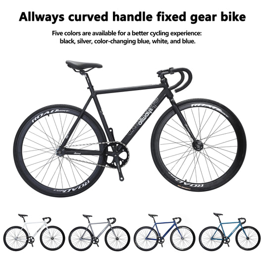 Allways 700C road bike aluminum alloy drop handlebars fixed gear bike rear brake adult bicycle GlowCart