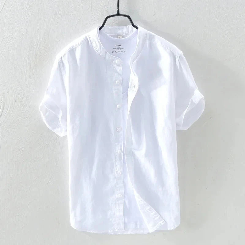 Short-sleeved shirt 100% linen cool breathable comfortable GlowCart