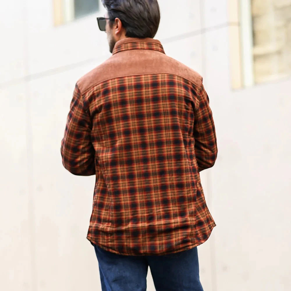 Men's Jackets Winter Windproof Warm Casual Bomber Coat Plaid GlowCart