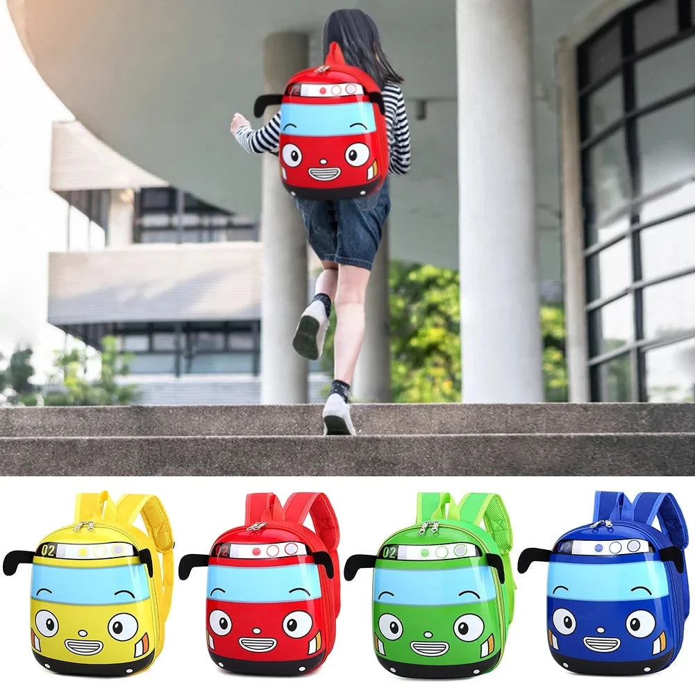 Cute 3D Cartoon Bus Kindergarten Children School Bag Backpack Girls Boys Satchel GlowCart