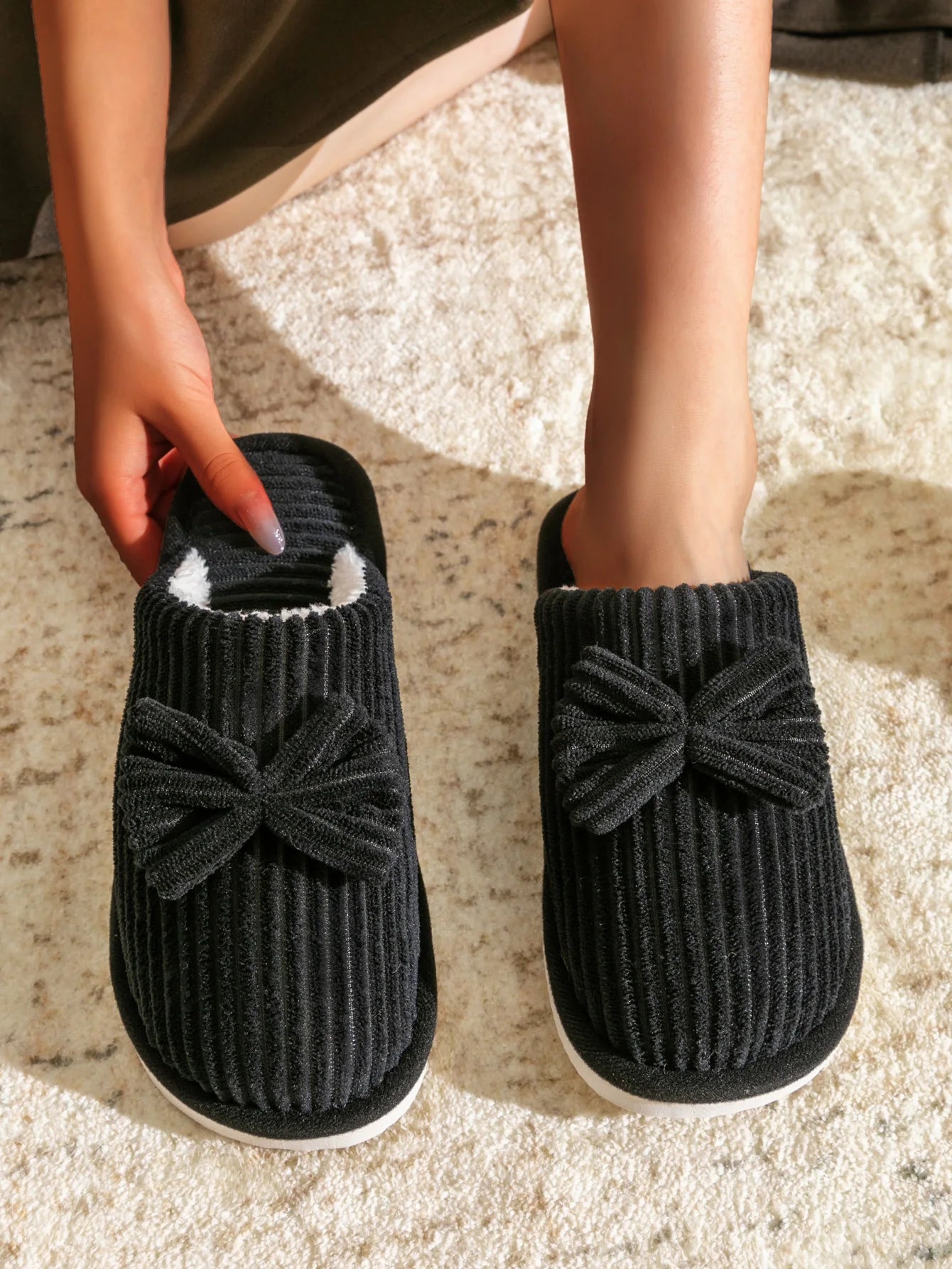 Fashion Women's Bow Slippers Fall/Winter Indoor Bedroom