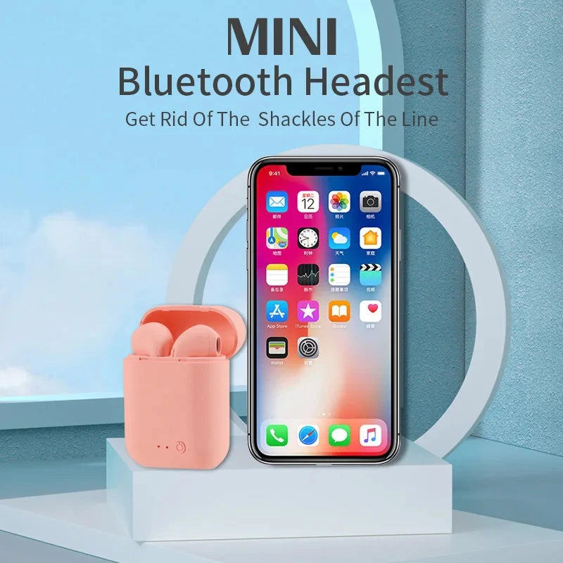 I12 Macaron Bluetooth Headset Matte Sports Binaural Wireless GlowCart