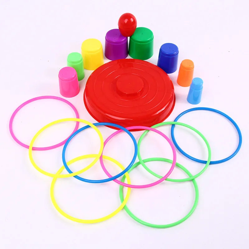 Children Outdoor Fun & Toy Sports Circle Ferrule Stacked Layers Game Parent-Child Interactive Ferrule Throwing Game Kids GlowCart