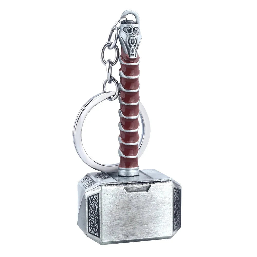Thor Hammer Metal Keychain Movie Key Ring Cosplay Prop Key GlowCart