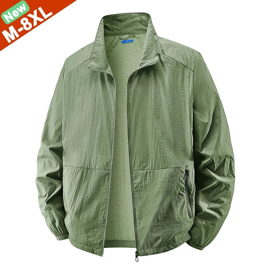 6XL 7XL 8XL Summer Jackets Men Windbreaker Coats Sports GlowCart