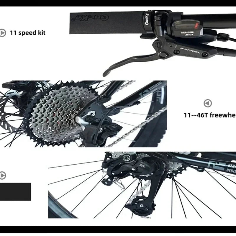 26/27.5 inch MTB Full Suspension soft tail mountain bike hydraulic disc brake off-road racing DH 11 speed Cross Country Bicycle GlowCart