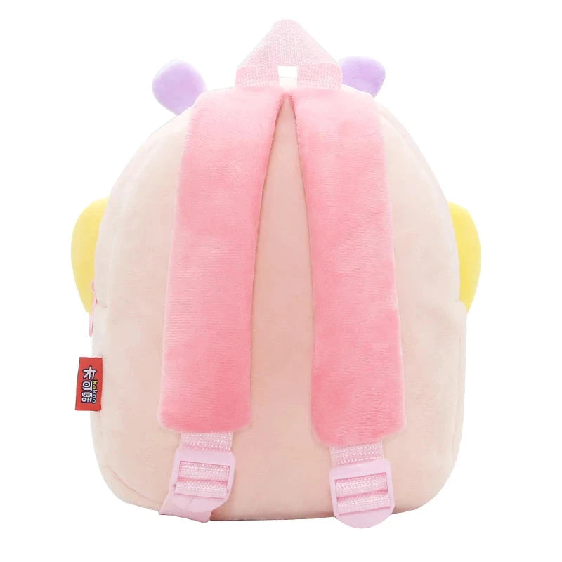 Girls School Backpack Cute Pink Butterfly Kids Plush Backpack Kindergarten School Bag GlowCart