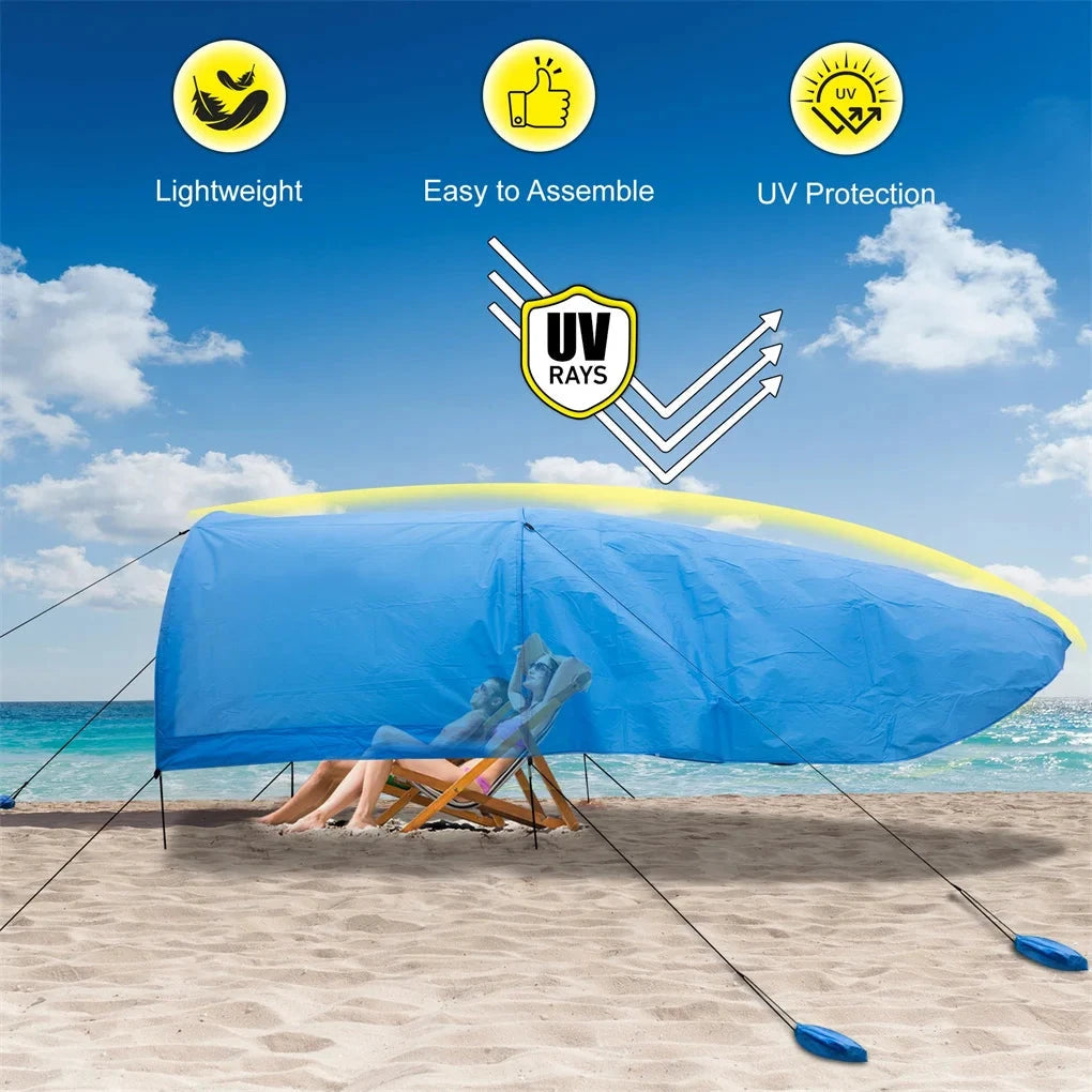 Extra-large camping beach tent suitable for 4-8 people, UV GlowCart