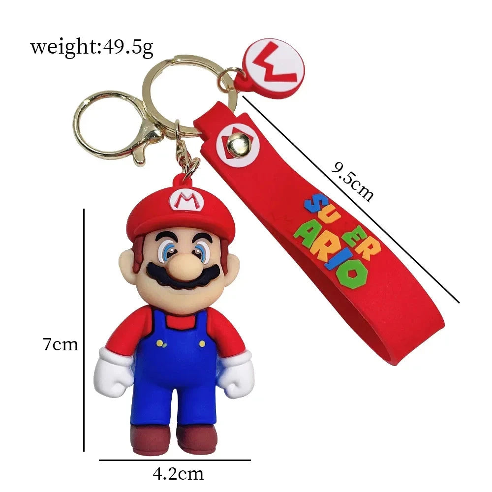 Super Mario Bros Keychain Action Figure Pendant Cute Cartoon GlowCart