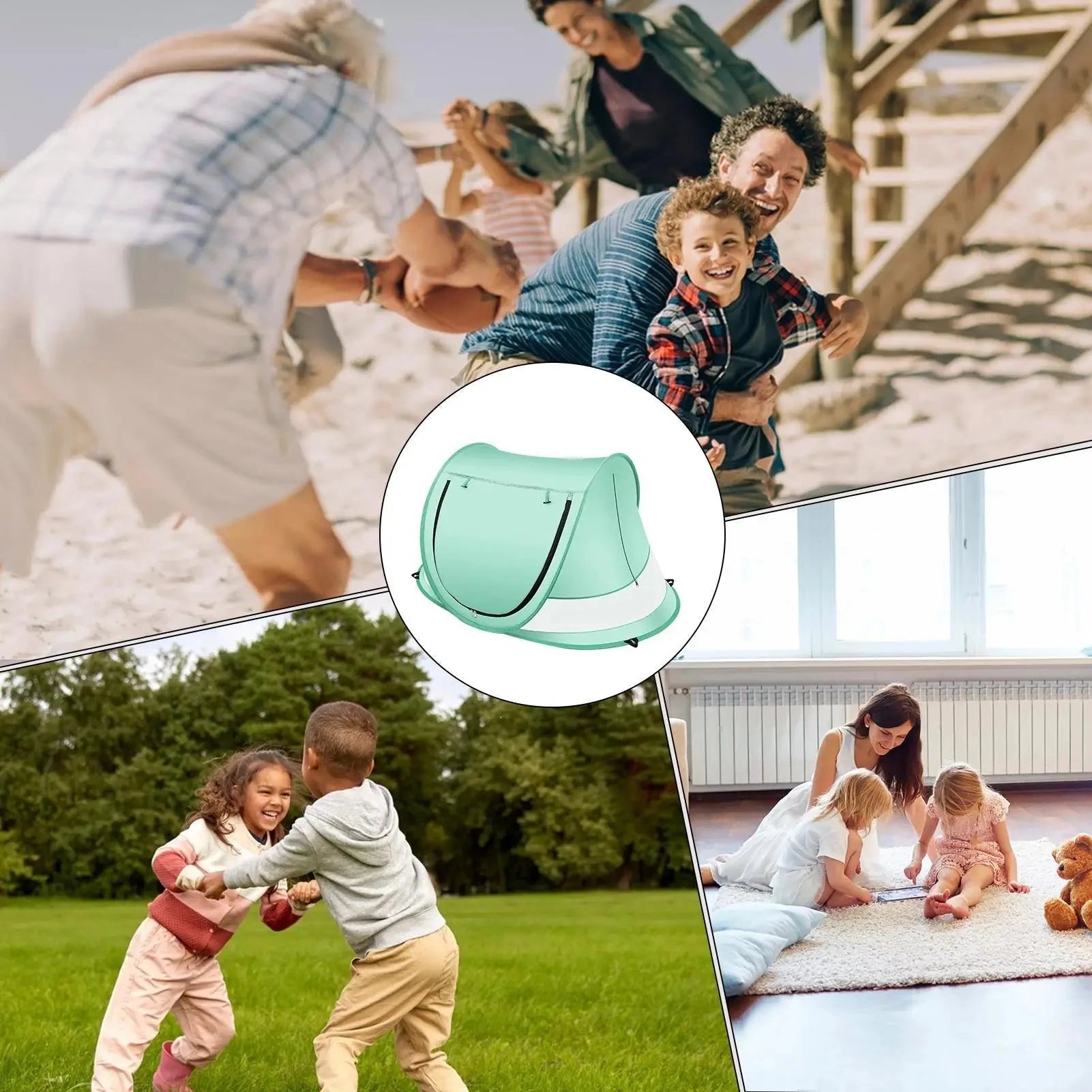 Beach Baby Shade Tent UV Resistant Toddler Dome Foldable GlowCart