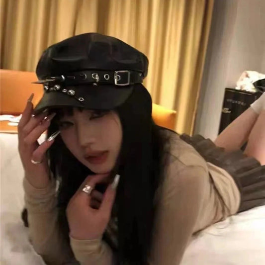 Original subculture beret Harajuku Y2K Girl Women's Gothic GlowCart