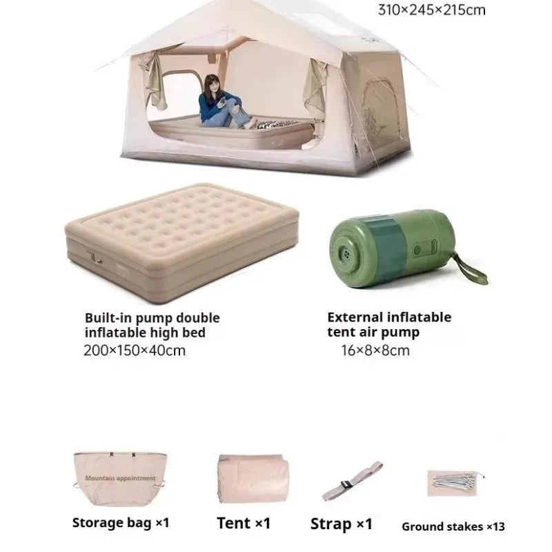 Quick Automatic Opening Inflatable Tent Two Bedrooms One GlowCart