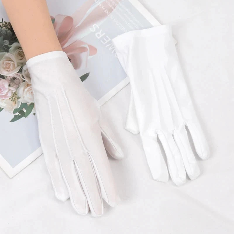 Elastic Black White Formal Gloves Honor Guard Gloves Guard GlowCart