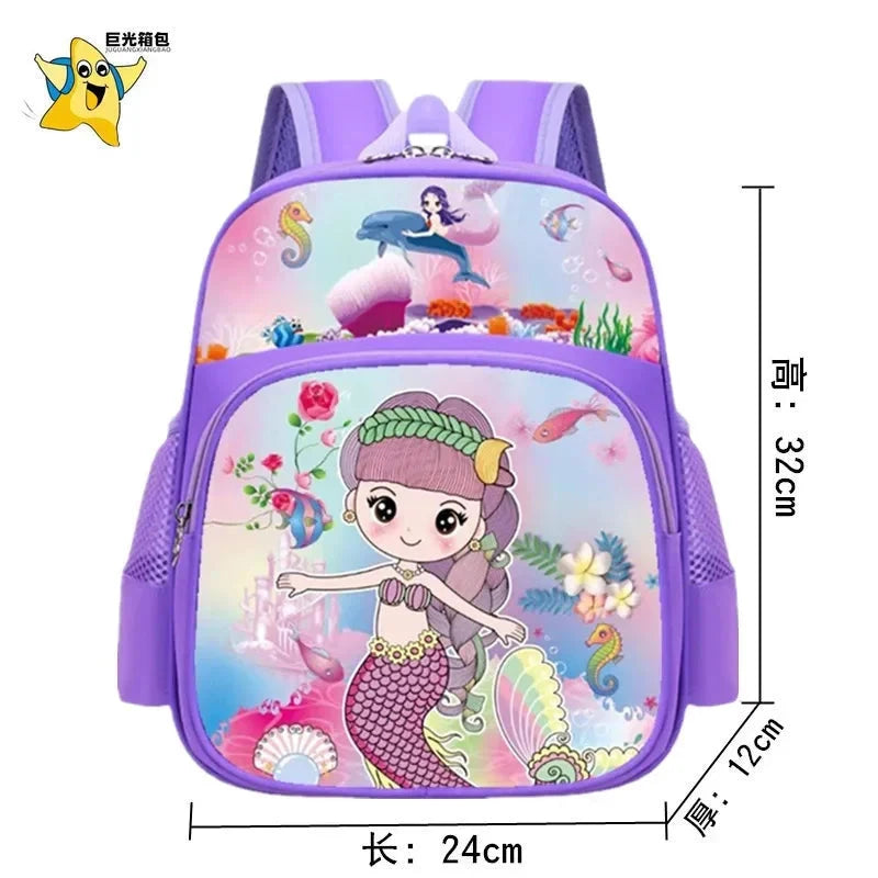 Kindergarten children schoolbags spine protection and load reduction boys and girls backpacks lightweight printed backpack GlowCart