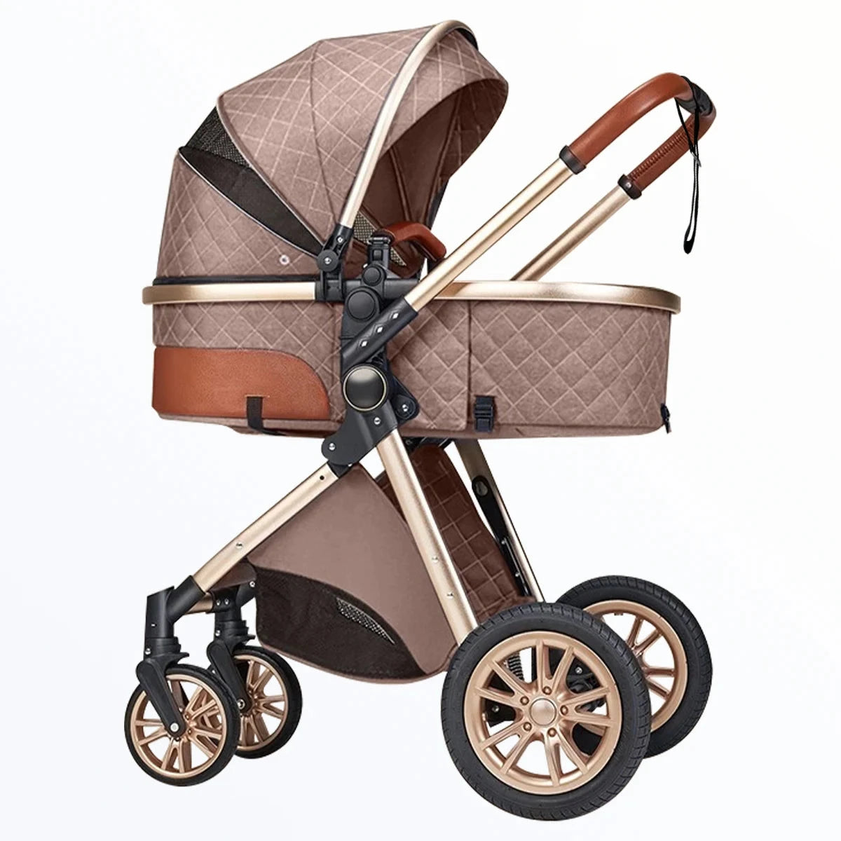 High landscape baby stroller, portable and foldable, a travel trolley that can be pushed in both directions GlowCart