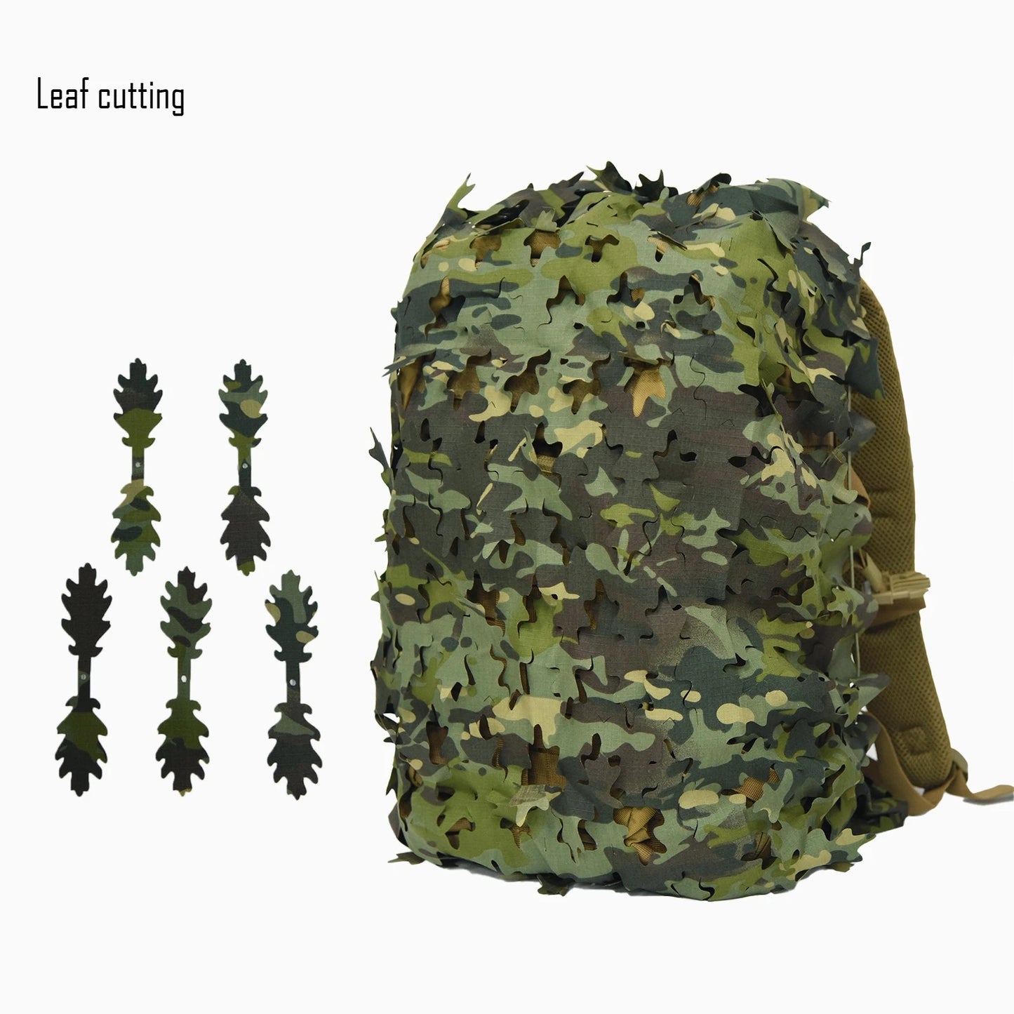 80L tactical backpack biomimetic leaf shaped camouflage