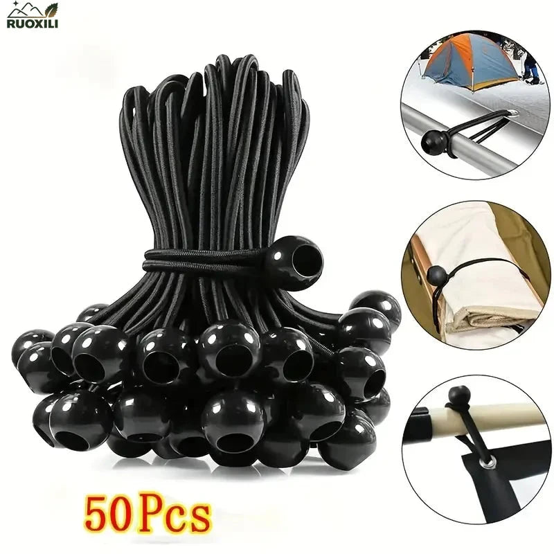 50pcs 6" Elastic Bungee Cord with Plastic Ball - Durable GlowCart