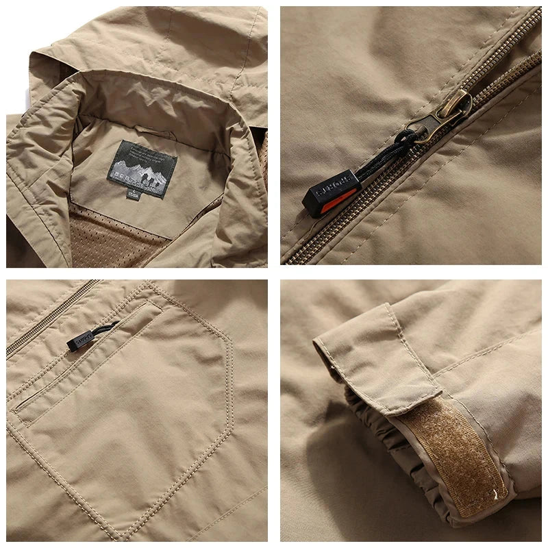 Spring Men Outdoor Waterproof Jacket Plus Size Windbreaker GlowCart