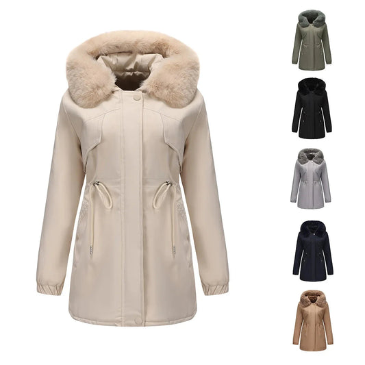 Womens Winter Down Jacket Coat Parkas Warm Fur Hooded Brand GlowCart