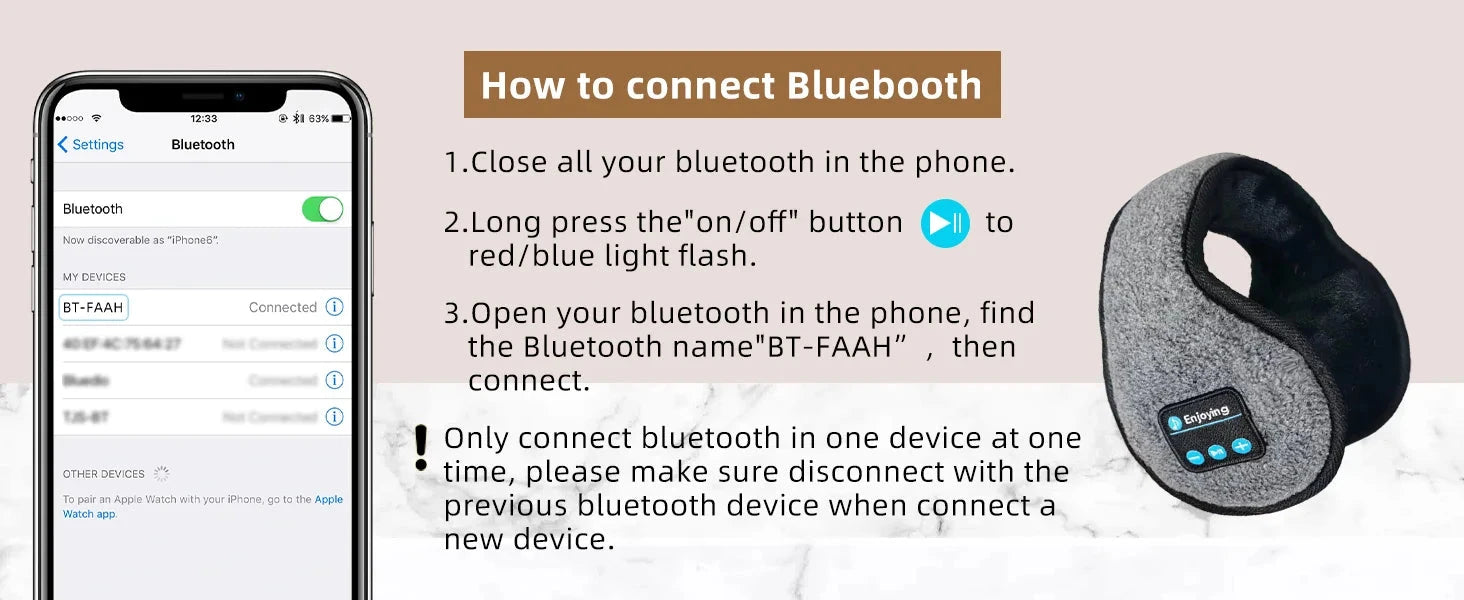 Wireless Adjustable Bluetooth Earmuffs Headphones Winter Ear GlowCart