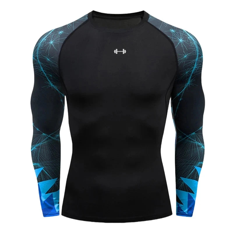 Gym Compression Dry Fit Men's Long Sleeves Fitness T-shirt Spring And Autumn Outdoor Sports Running Tees Sportswear Tops T-shirt GlowCart