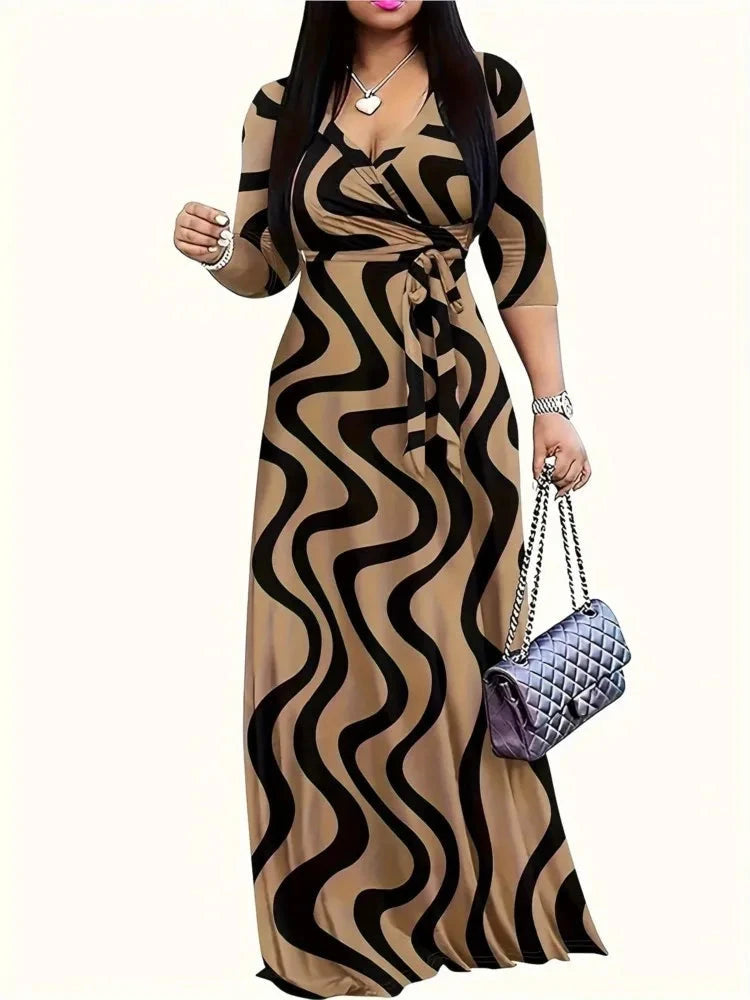 Women's Fashion Print Dress For Women Casual Sexy Deep V GlowCart