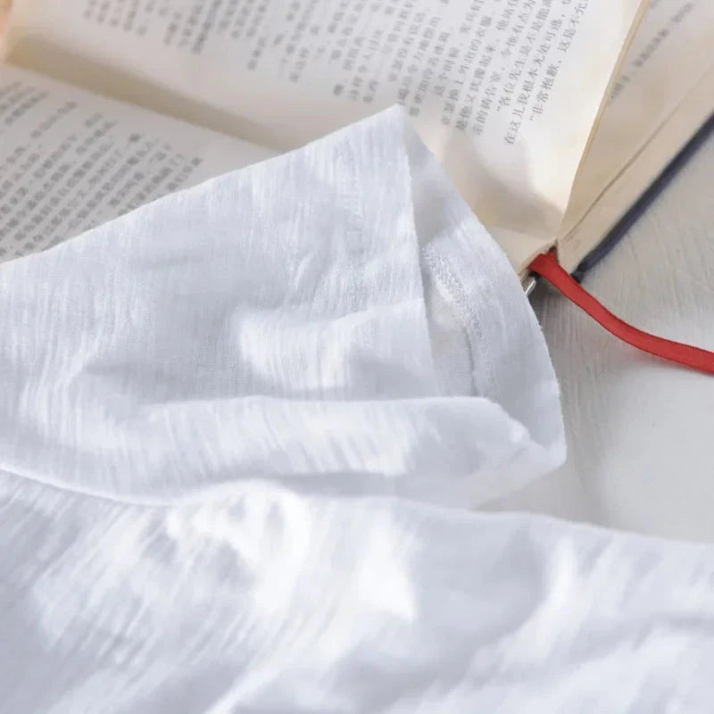 Retro Raw Edge T-Shirt for Men, 100% Cotton, GlowCart