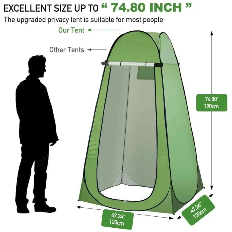 Portable Pop Up Privacy Tent Outdoor Shower Toilet With GlowCart
