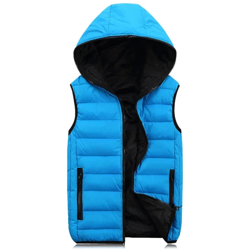 DIMUSI Mens Jacket Sleeveless Vest Winter Fashion Male GlowCart