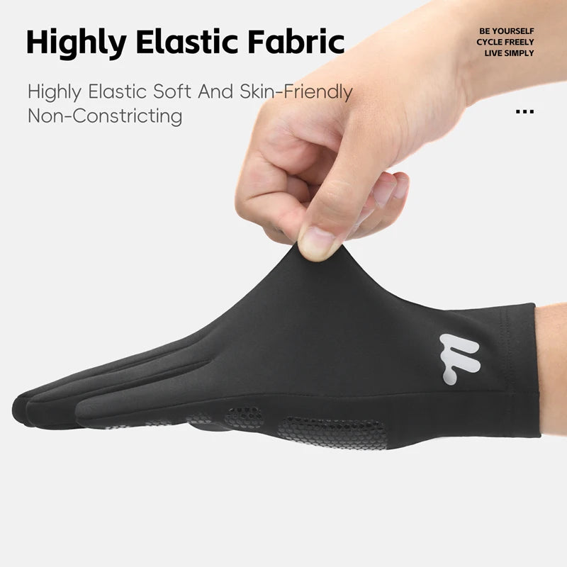 WEST BIKING Thermal Cycling Gloves Winter Fleece Windproof Bike Gloves Touch Screen Full Finger Gloves Outdoor Cycling Equipment GlowCart