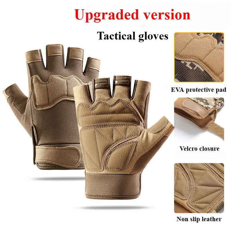Tactical Gloves for Men and Women Half Finger Outdoor Mountaineering and Cycling Wear-resistant Breathable Riding Gloves GlowCart