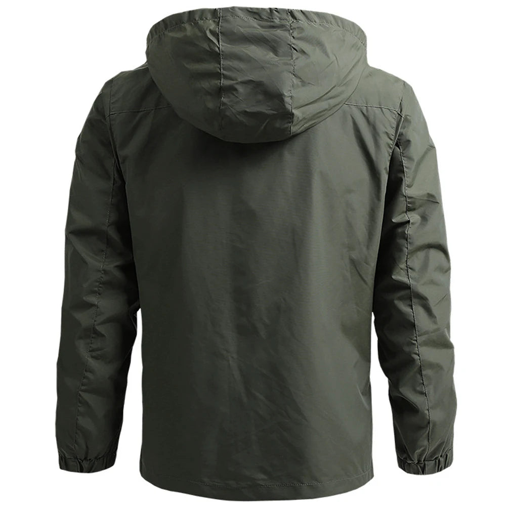 Windbreaker Men Tactical Jacket Waterproof Outdoor Hooded