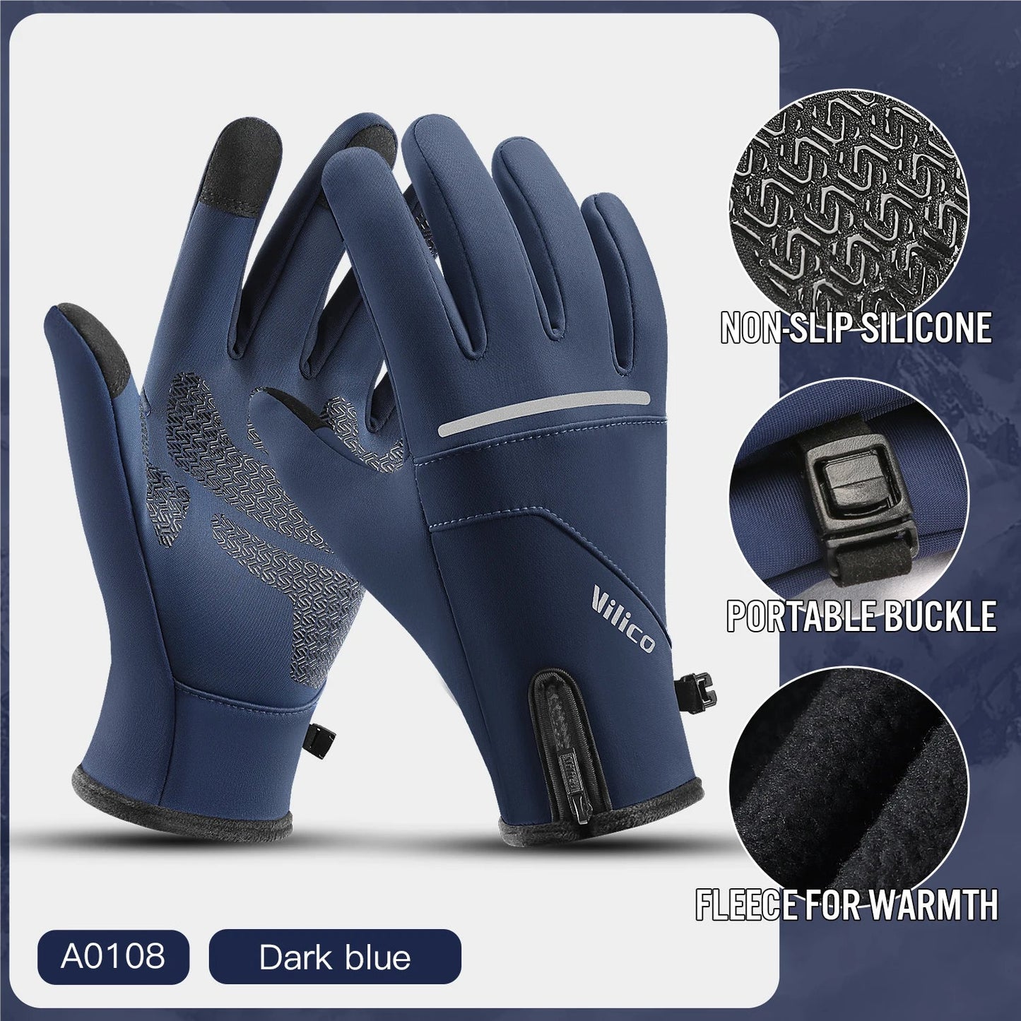 Winter Sports Plus Velvet Warm Gloves For Men And Women Touch Screen Ski Cycling Bicycle Riding Cold-Proof Outdoor Gloves GlowCart