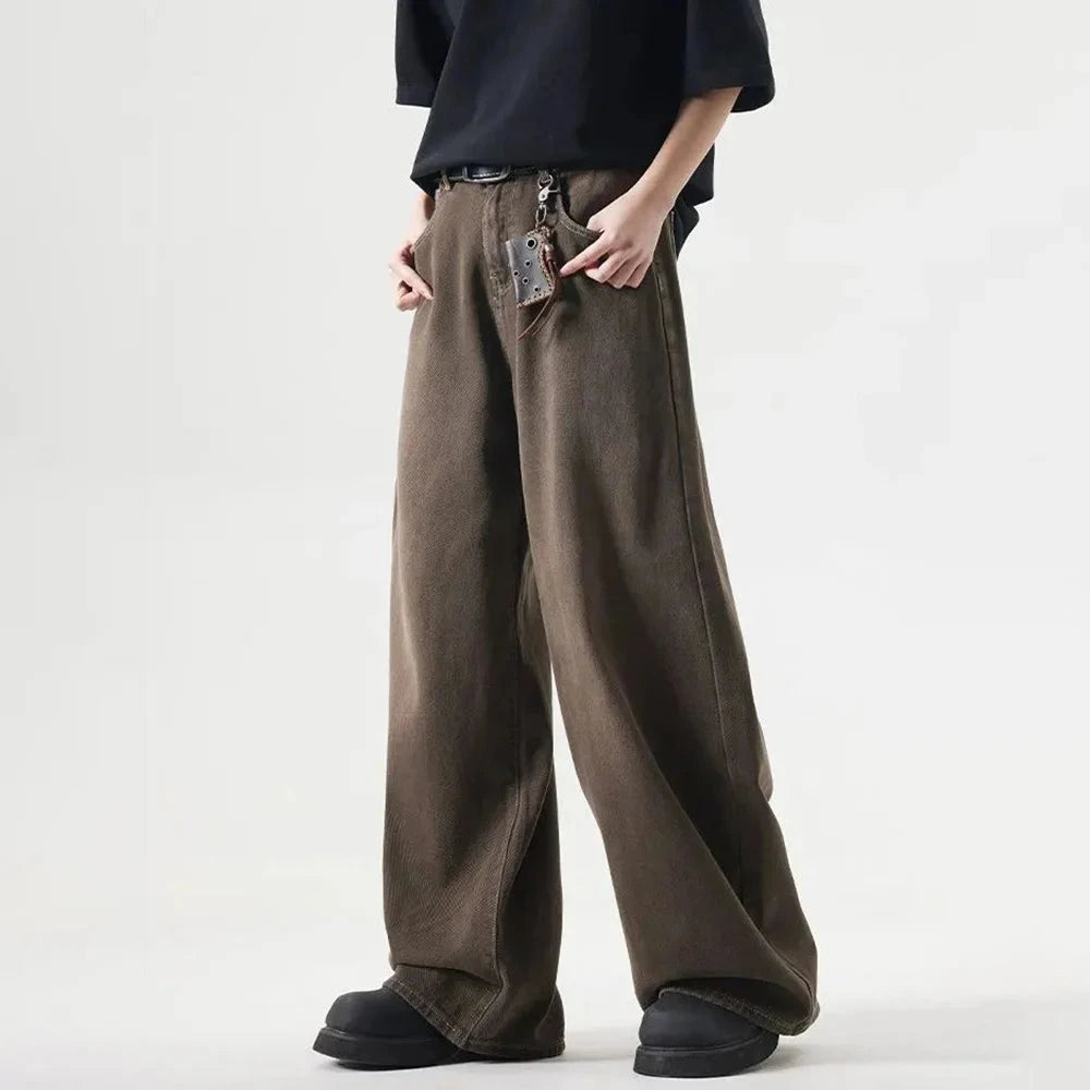 Mens Long Pants Washed Dyed Jeans Autumn Casual Hawaiian GlowCart