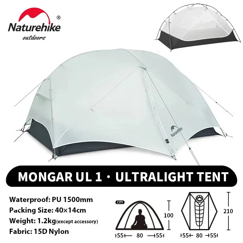Naturehike Mongar UL 2 Tent 2 Person Backpacking Tent 20D GlowCart