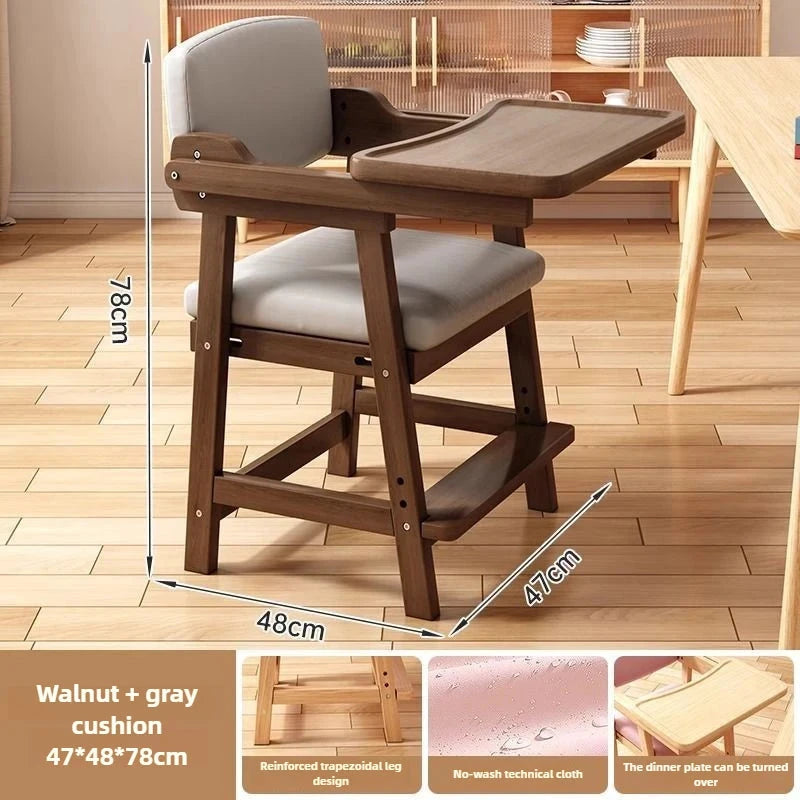 Pure Solid Wood Children’s Dining Chair Baby Foldable Dining Chair for Home Dining Table Simple Baby Chair for Eating Andgrowing GlowCart