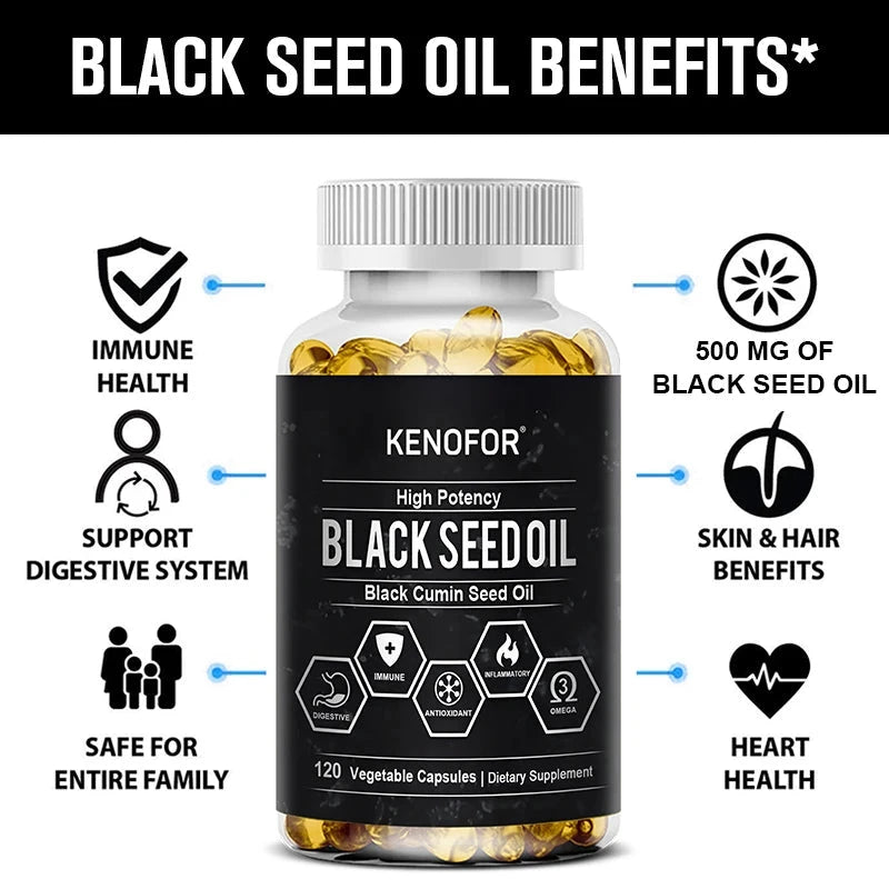 Black Seed Oil Capsules - Cold Pressed Organic Black Cumin GlowCart