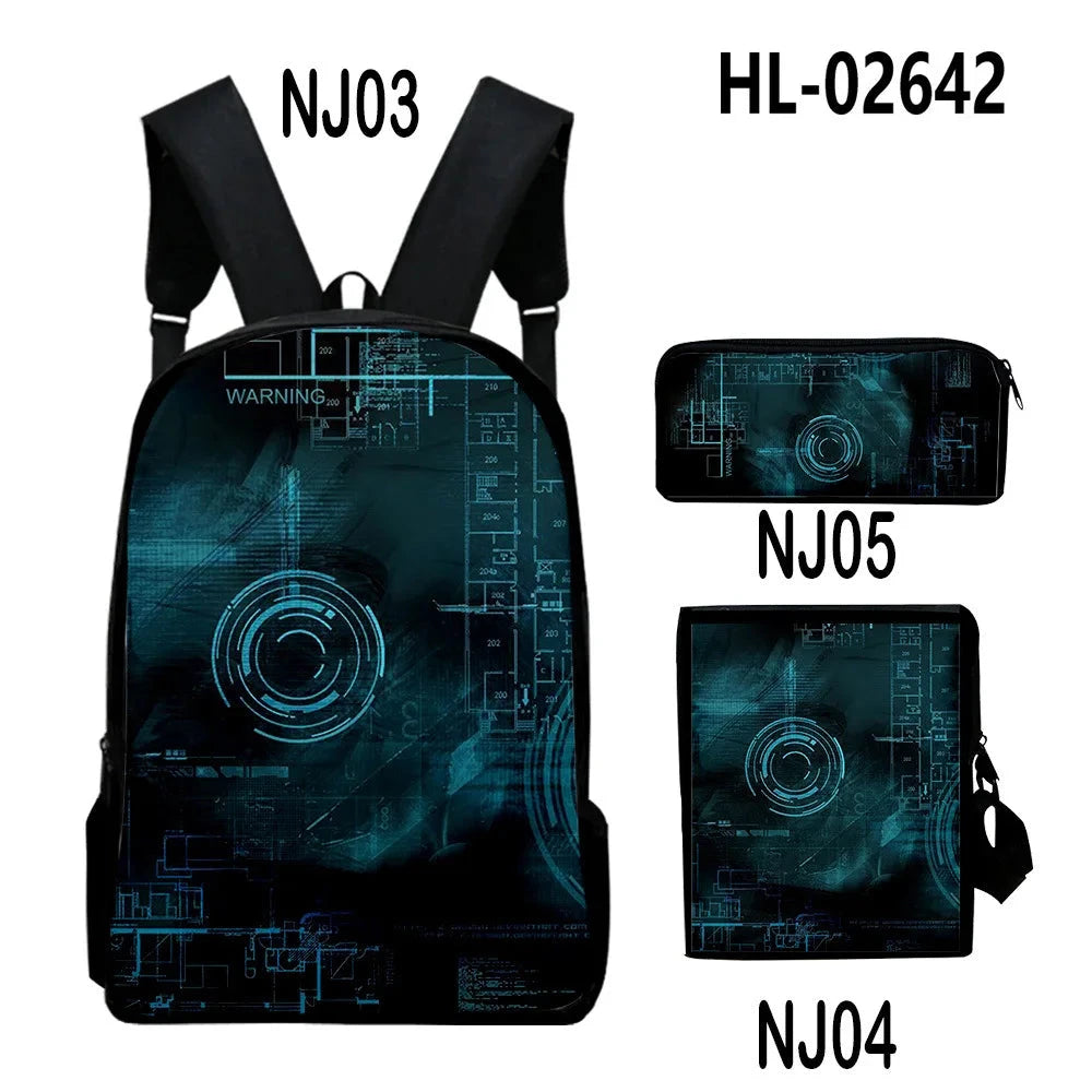 Fashion Youthful Technology style 3D Print 3pcs/Set Student GlowCart