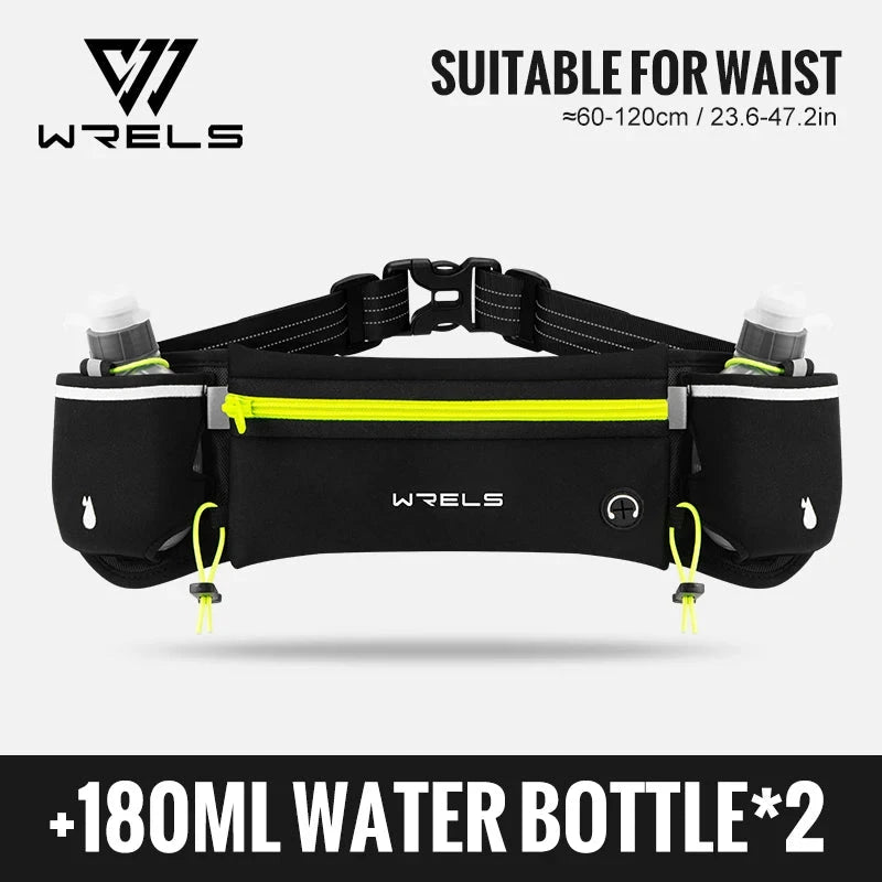 WRELS Marathon Trail Running Waist Pack Anti-Slip Pocket Running Hydration Belt Lightweight Reflective Hiking Running Fanny Pack GlowCart