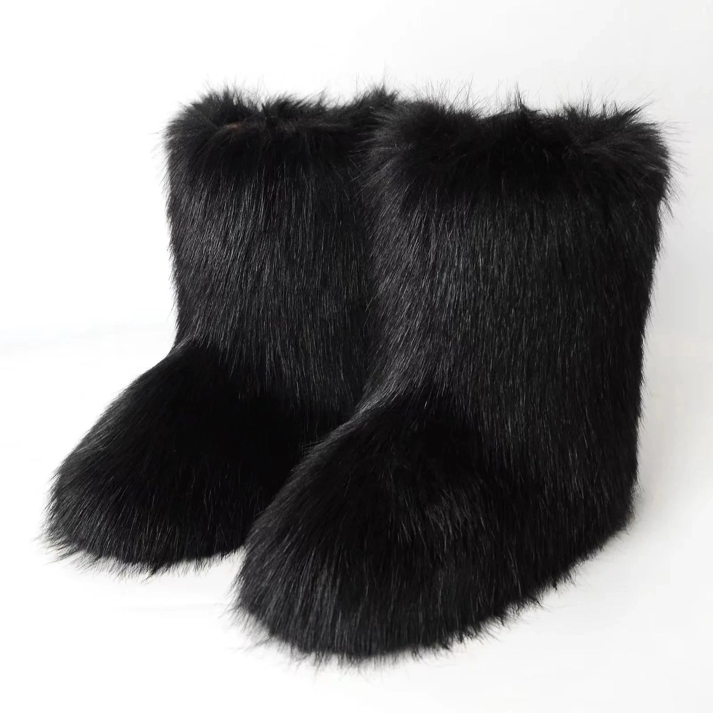 Y2K Fluffy Mid-calf Boots Winter Women Fashion Snow Boots GlowCart