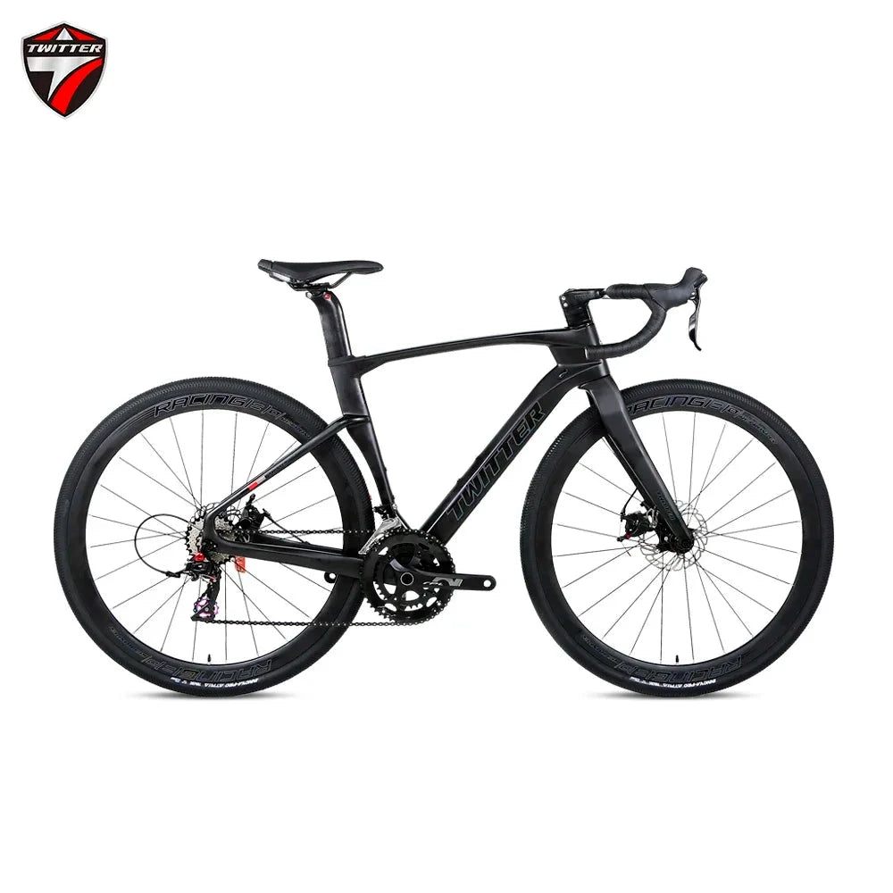 TWITTER Holographic color Gravel V3 RS-24Speed Off-road grade T900 carbon fiber bycicle 700*40C hydraulic disc brake gravel bike GlowCart